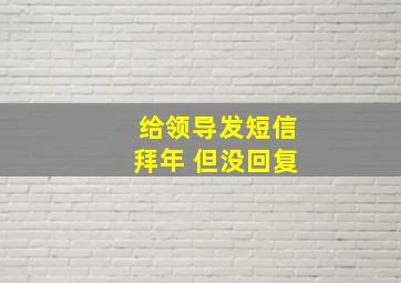 给领导发短信拜年 但没回复